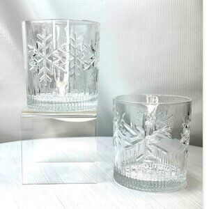 2023 Makers Mark Christmas Rocks Glasses NWT Snowflakes